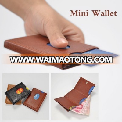 Handmade mini leather wallet,handstitched brown leather wallet